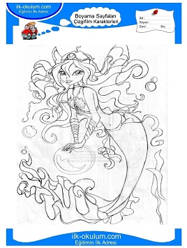 Çocuklar İçin Winx Club Denizkızı Boyama Sayfaları 